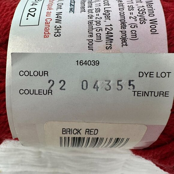 Berella Country Garden DK Yarn Brick Red Superwash Merino Wool 50g Skein Knittin - Picture 3 of 7